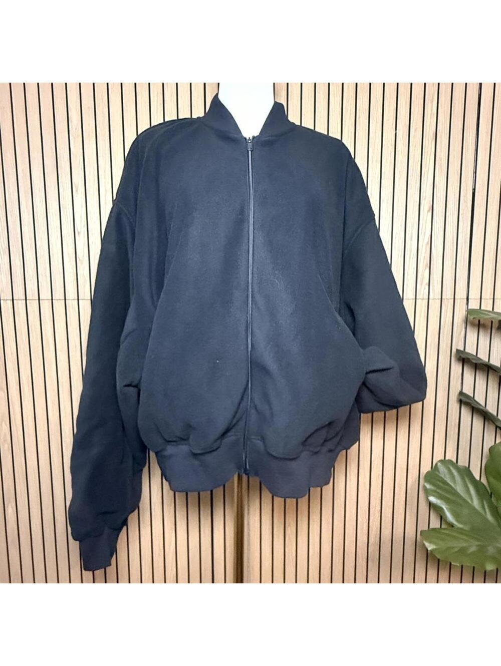 171 Skims Zip Front Fleece Bomber Sweatshirt (Large, Black, NWT)